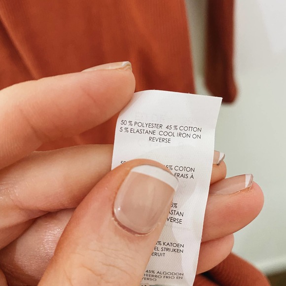 Rust Ribbed Long Sleeve BodyCon Dress - Picture 7 of 11